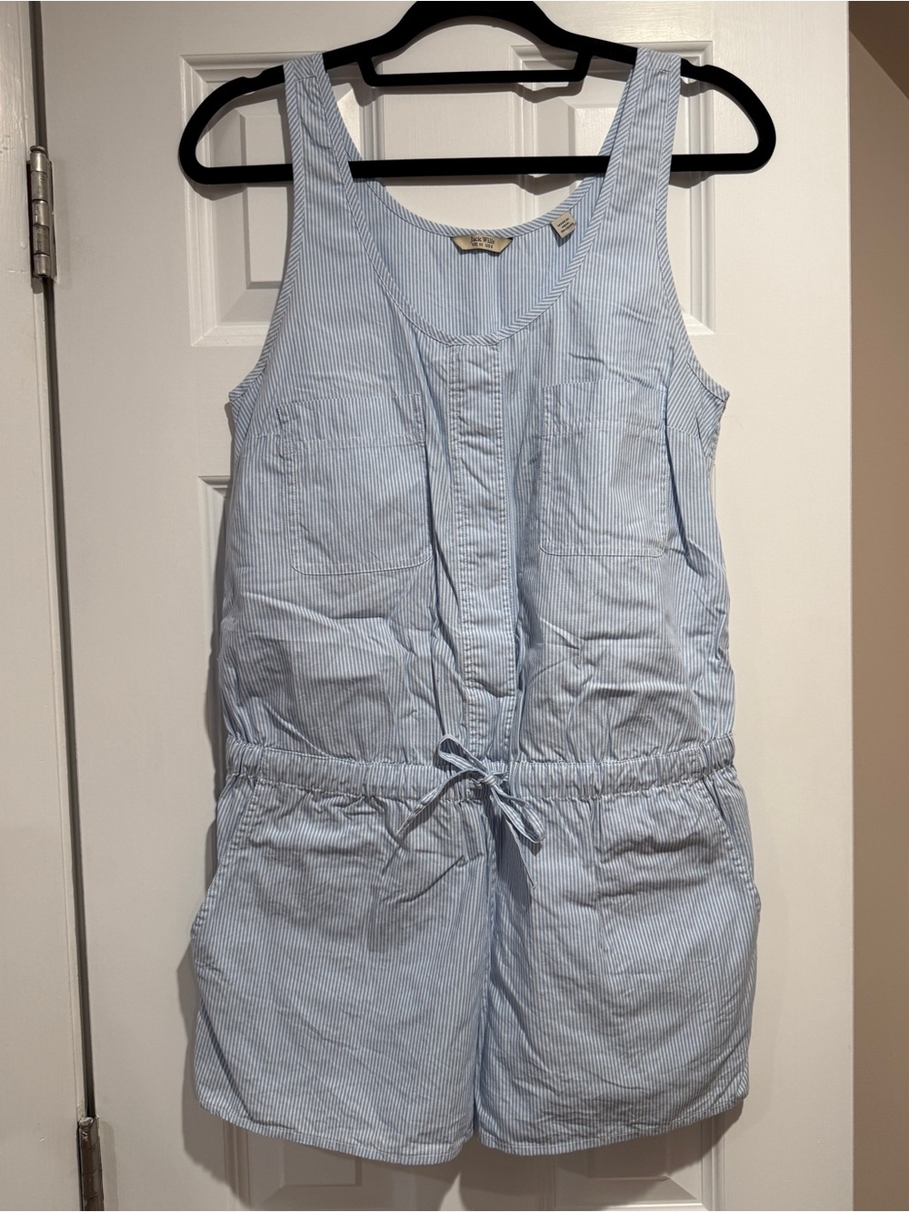Women’s Jack Wills Light Blue Pinstripe Romper, Size 6